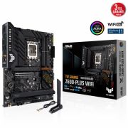 ASUS TUF GAMING Z690-PLUS WIFI INTEL Z690 LGA1700 DDR5 6000 DP HDMI 4X M2 USB3.2 AX WİFİ + BT AURA RGB 2.5GBİT LAN ATX PCIE5.0 İKİ YÖNLÜ AI SES ENGELLEYİCİ MİK.TUF PROTECTION