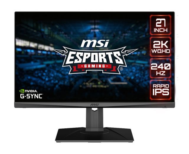 27 MSI OPTIX MAG274QRX FLAT RAPID IPS 2560X1440 (WQHD) 16:9 240HZ 1MS GSYNC COMPATIBLE HDR400 PIVOT GAMING MONITOR