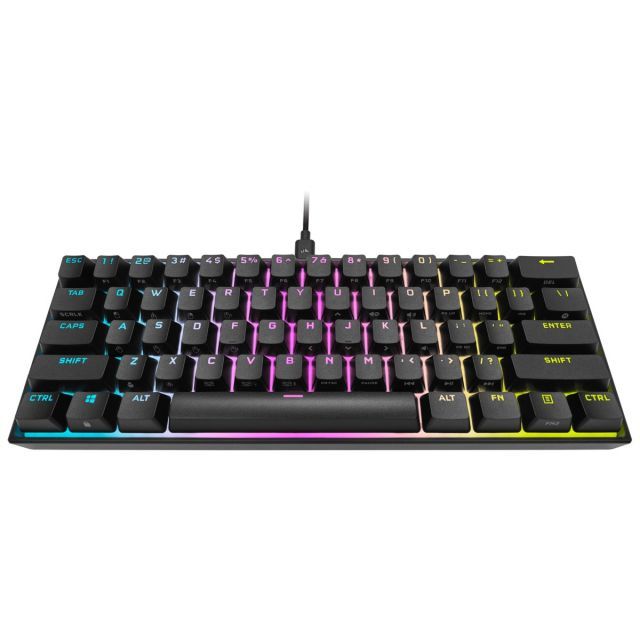 CORSAIR K65 CH-9194010-NA RGB MINI 60 Mechanical Gaming Keyboard Backlit RGB LED CHERRY MX Red Black Black PBT Keycaps)