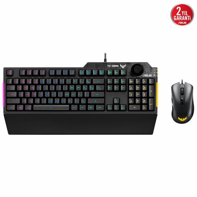 ASUS TUF GAMING COMBO K1 / M3 AURA SYNC RGB OYUNCU TÜRKÇE KLAVYE MOUSE SET BİLEK DESTEĞİ VE TUF GAMING M3 MOUSE