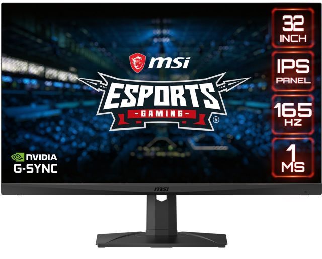 31.5 MSI OPTIX MAG321QR FLAT RAPID IPS 2560X1440 (WQHD) 16:9 165HZ 1MS G-SYNC COMPATIBLE GAMING MONITOR