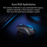 ASUS ROG GLADIUS III WIRELESS 2.4 GHZ / Bluetooth / KABLOLU USB 2.0 19000 DPI SENSÖR AURA SYNC RGB