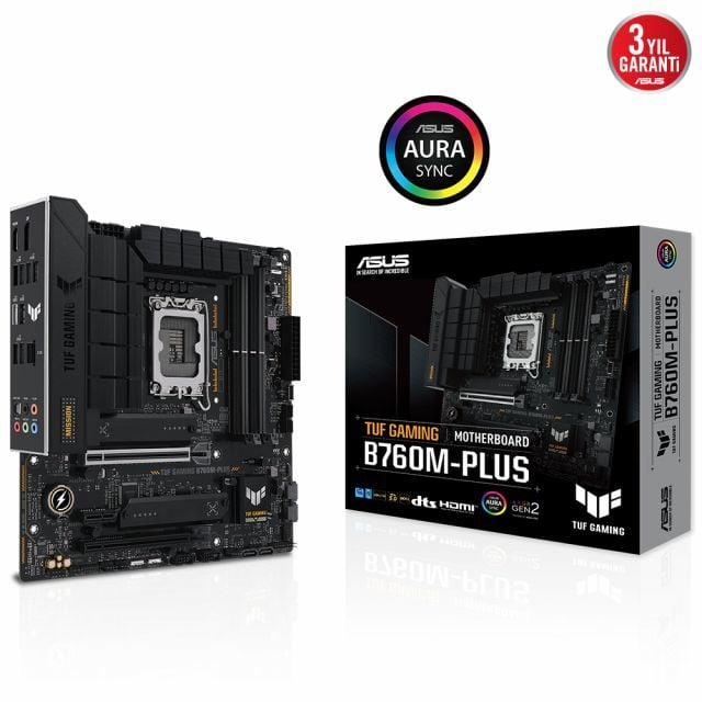 ASUS MB TUF GAMING B760M-PLUS Intel B760 LGA1700 DDR5 7200 HDMI VGA 2x M2 USB3.2 AURA RGB 2.5Gbit LAN mATX ASUS TUF PROTECTION Armoury Crate AI Suite 3