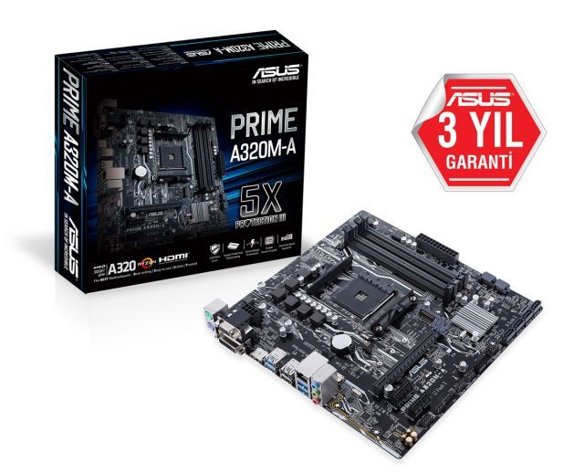 ASUS PRIME A320M-A AMD A320 AM4 DDR4 3200 HDMI DVI VGA M2 USB3.1 mATX