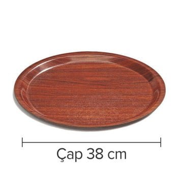 Triaform Lamine Yuvarlak Kaymaz Tepsi, 38 Cm