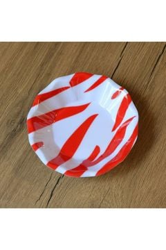 GÜLTAŞ MELAMİN ÇAY TABAĞI ZEBRA KIRMIZI