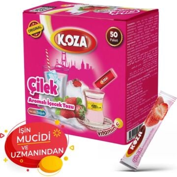 KOZA ÇİLEK AROMALI TEK İÇİMLİK TOZ İÇECEK