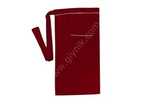Bordo Biyeli Cepli Yarım Önlük