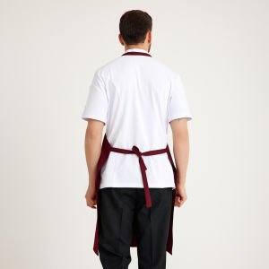Bordo Geniş Kuşak Askılı Önlük