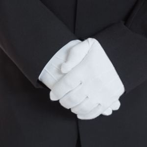 Beyaz Polyester Servis Eldiveni