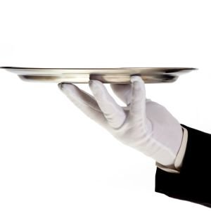 Beyaz Polyester Servis Eldiveni