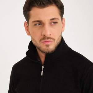 Siyah Dik Yaka Cepli Polar Mont