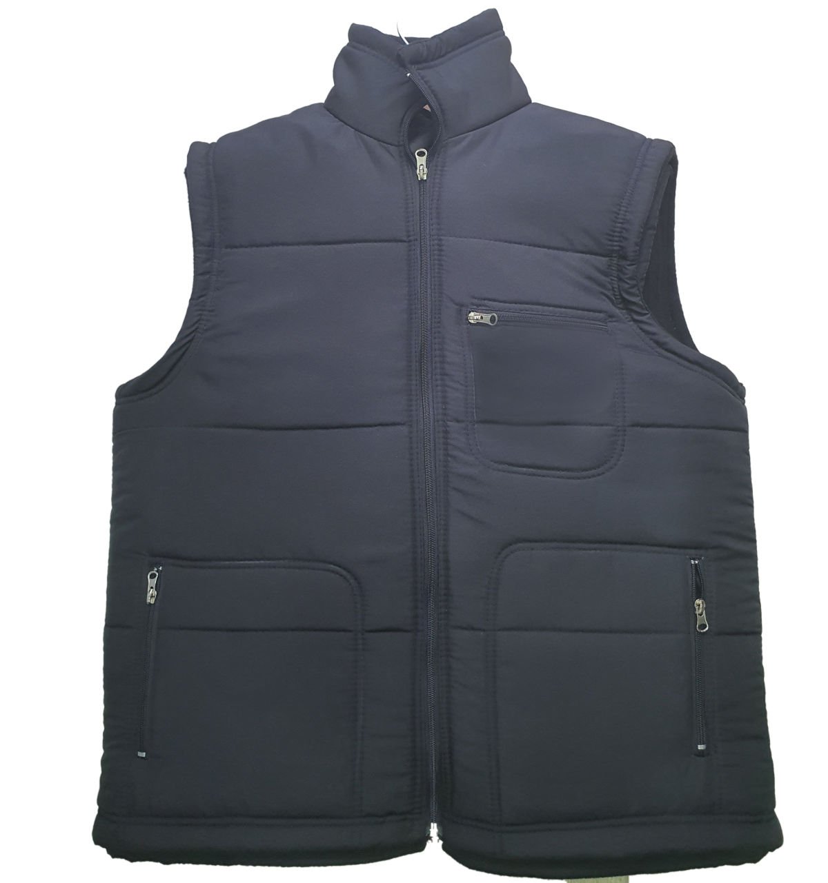 Dik Yaka Cepli Nakışlı Anorak Yelek