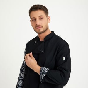 Siyah Aşçı Ceketi - Gümüş