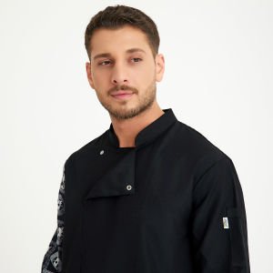 Siyah Aşçı Ceketi - Gümüş