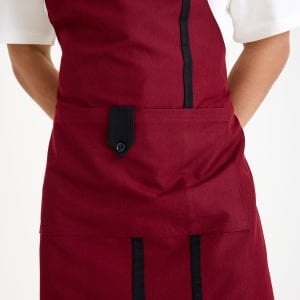 Bordo Cepli Askılı Önlük - Özel Tasarım