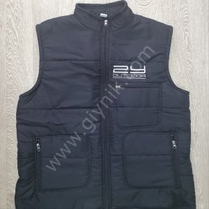 Yarım Dik Yaka Cepli Nakışlı Anorak Yelek