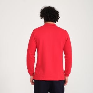 Kırmızı Şardonlu İki İplik Polo Yaka Sweatshirt
