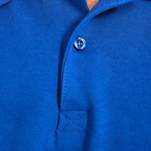 Saks Mavi Şardonlu İki İplik Polo Yaka Sweatshirt