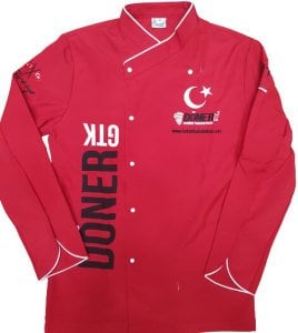 GTK Döner Baskılı Nakışlı Aşçı Ceketi