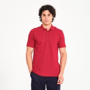 Bordo Polo Yaka Kısa Kol İş Tişörtü