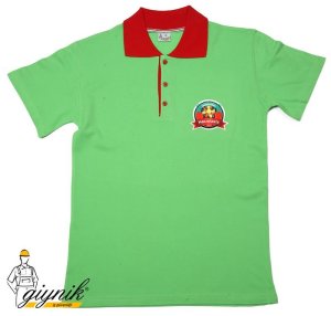 Kırmızı Firma Logo Baskı Polo Yaka Kısa Kol Tişört