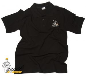 Siyah Logo Nakışlı Polo Yaka İş Tişörtü