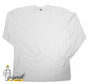 Beyaz Şardonlu İki İplik Sıfır Yaka Sweatshirt