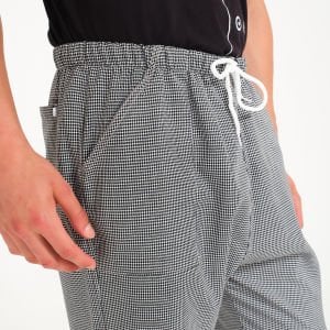 Piyade Pul Cepli Lastikli Aşçı Pantolon