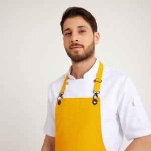 Sarı Askılı Cepli Kot Önlük