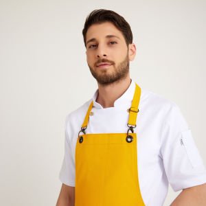 Sarı Askılı Cepli Kot Önlük