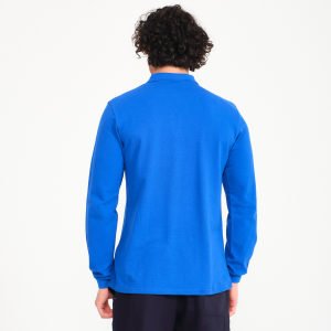 Saks Mavi Polo Yaka Uzun Kol tişört