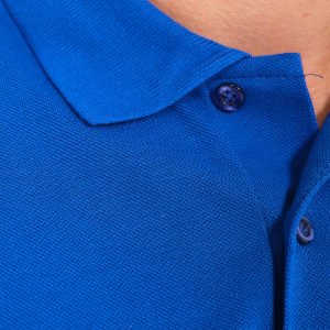 Saks Mavi Polo Yaka Uzun Kol tişört