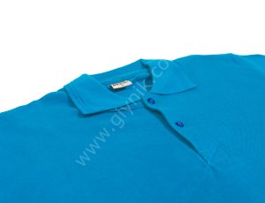 Mavi Polo Yaka Uzun Kol Tişört