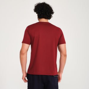 Bordo Forma Kumaş V Yaka İş Tişörtü