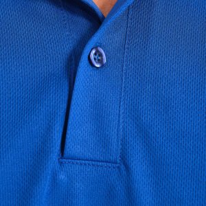 Saks Mavi Forma Kumaş Polo Yaka  İş Tişörtü