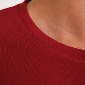 Bordo Bisiklet Yaka Penye Tişört
