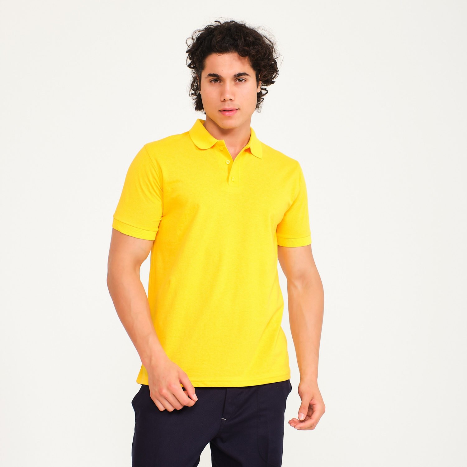 Sarı Polo Yaka Kısa Kol Tişört