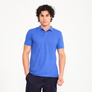 Saks Mavi Polo Yaka Kısa Kol Tişört