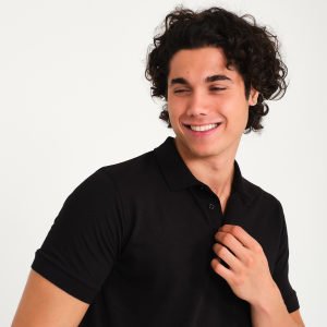 Siyah Polo Yaka Kısa Kol Tişört
