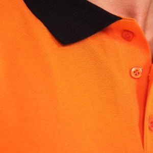 Siyah Polo Yaka Turuncu Kısa Kol Tişört