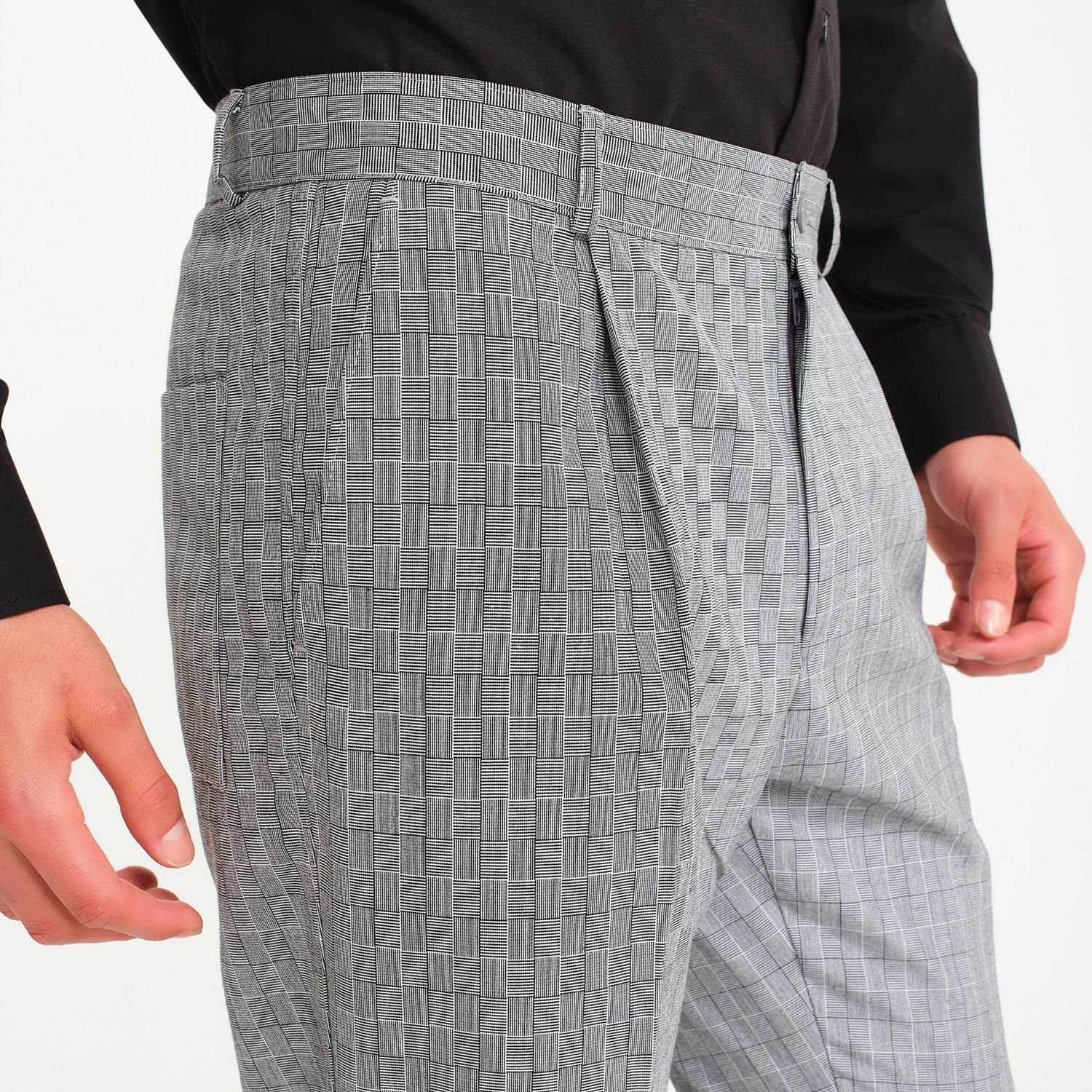 Gri Desenli Aşçı Şef Pantolonu