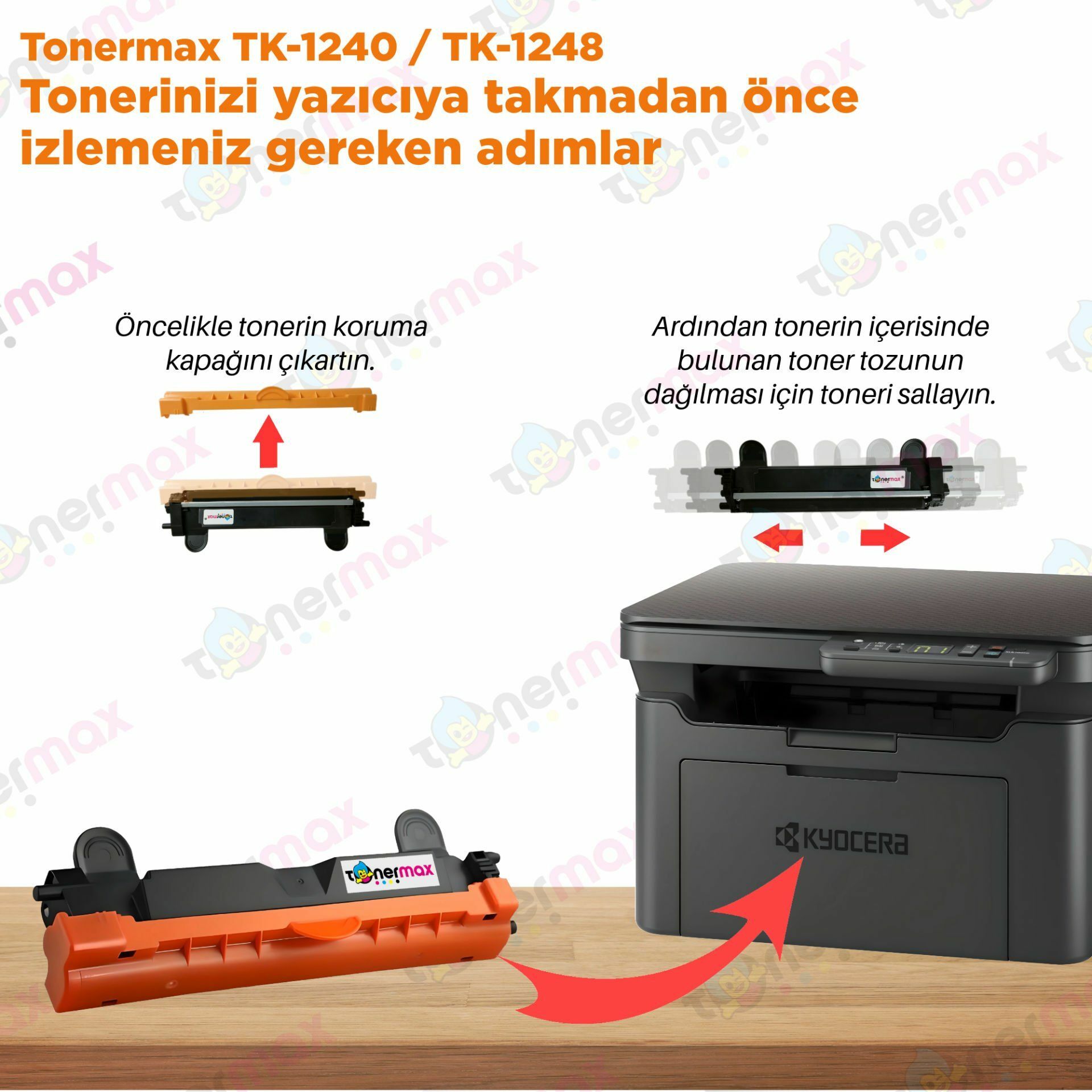 Kyocera TK-1240 / TK-1248 Muadil Toner 6'lı Avantaj Paket / PA2000 / PA2000W MA2000 / MA2000W / PA2001 / MA2001(Kopya)