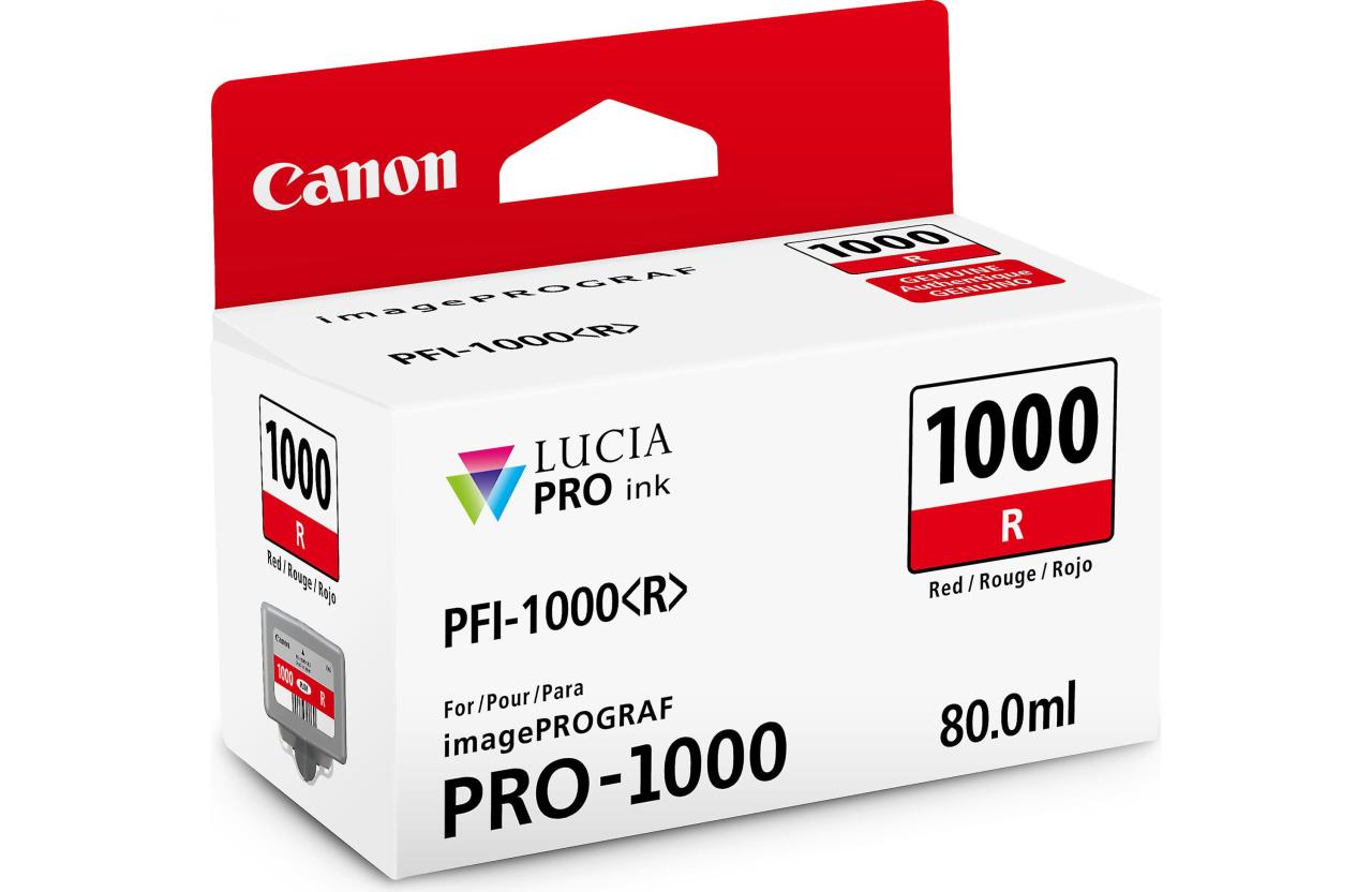 Canon PFI-1000 / İmage Prograf Pro 1000 Red Orjinal Kartuş 80 ML.