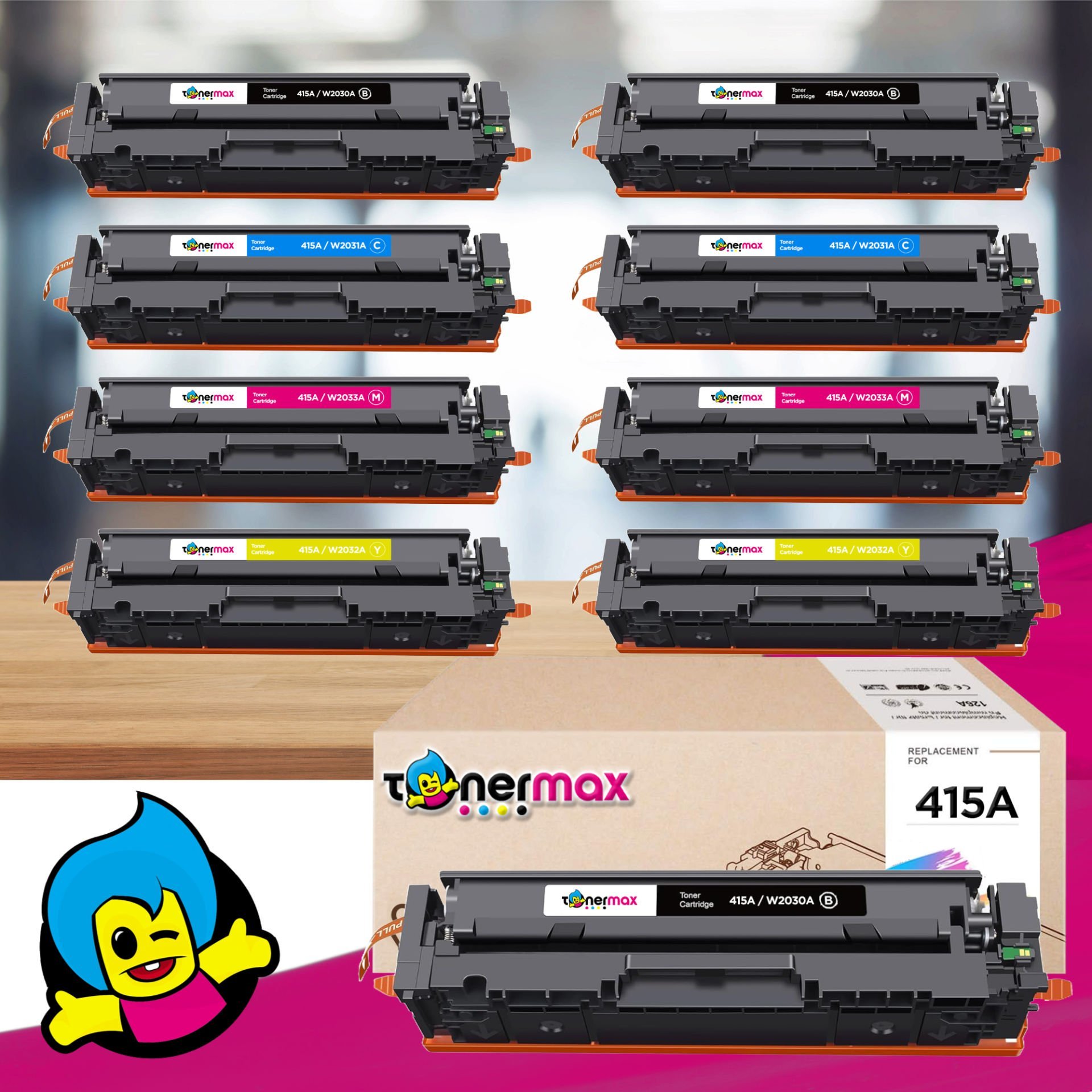 Hp 415A Muadil Toner Set - 2'li Avantaj Paket + 1 Siyah Hediye / M455 / M480 / M454 / M478 / M479