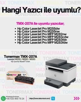Hp 207A W2211A Mavi Muadil Toner - Çipsiz/ Laserjet M255 / M282 / M283