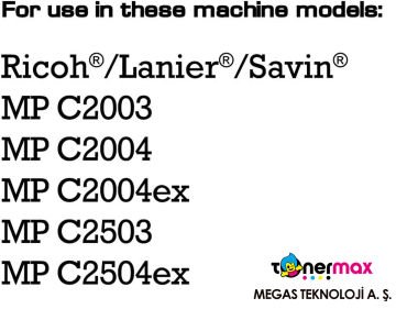 Ricoh MPC2003 Renkli Muadil Toner Set / MPC2503 / MPC2004 / MPC2504