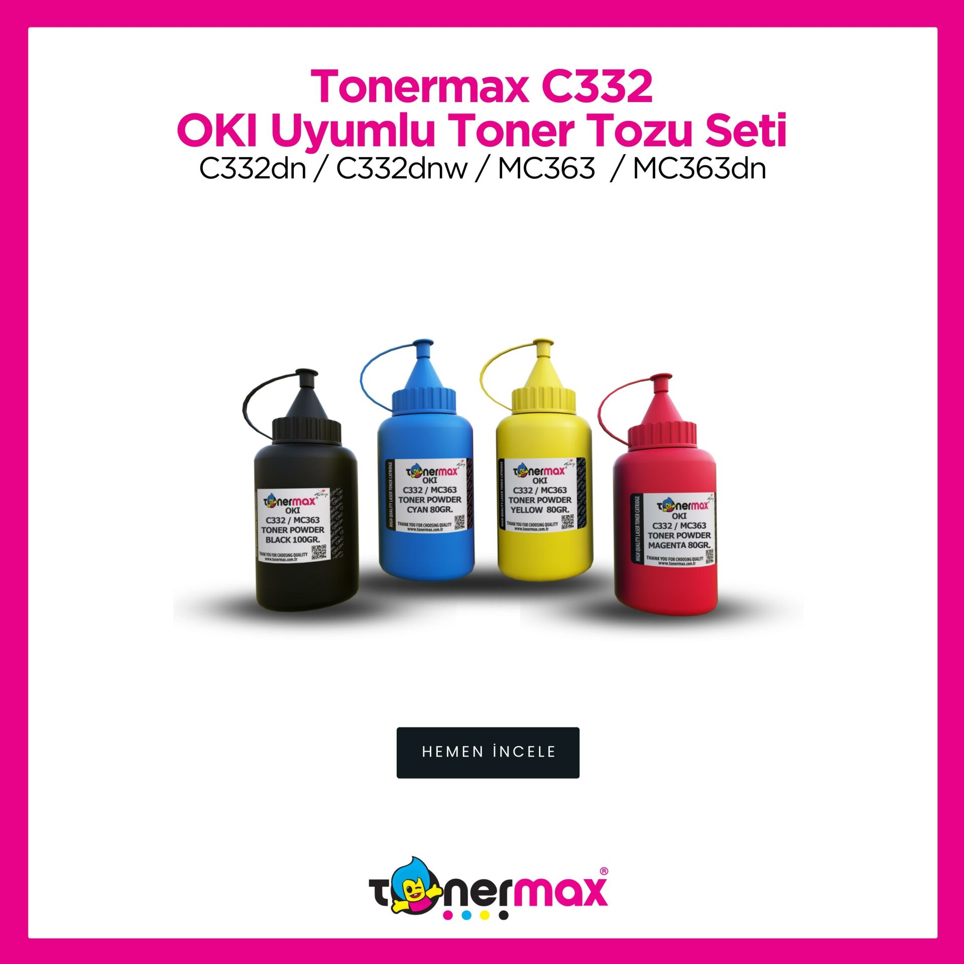 Oki C332 / MC363 Toner Tozu Set