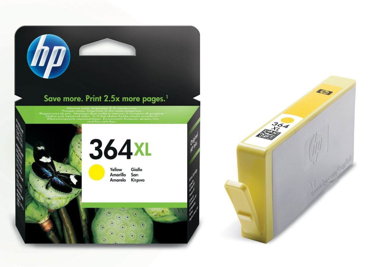 HP 364XL CB325E Yüksek Kapasite Sarı Orjinal Kartuş / HP Photosmart B8550 / C53244 / C5380 / C63244 / C6380 / D5460 / 5510 Kartuş