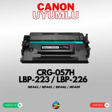 Canon CRG-057H Muadil Toner Çipli / LBP223 / LBP226 / LBP228X / MF443 / MF445 / MF446 / MF449 / MF453dw / MF455dw